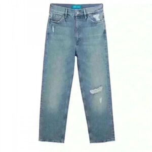 M.I.H. Jeanne High-Rise Straight Distressed Cropped Jeans 31